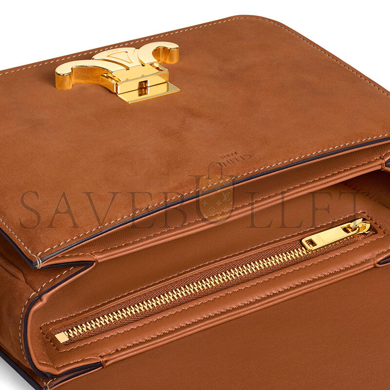 CELINE TEEN TRIOMPHE BAG IN NUBUCK CALFSKIN 188423GR5.02CM (18.5*13.5*7cm)